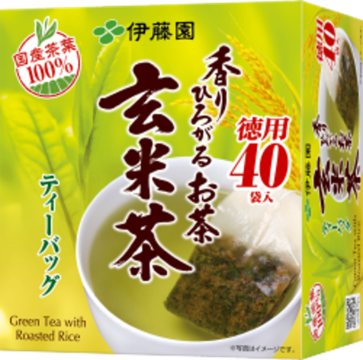 【セット売り】香りひろがるお茶玄米茶ティーバッグ 80g(40袋）（賞味期限2024/12/31）2個入り